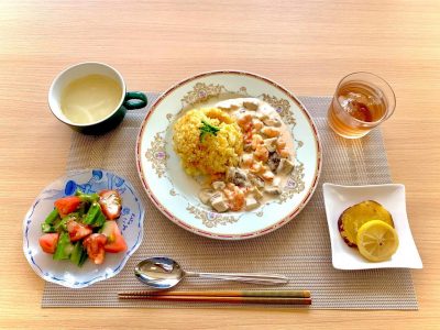 えびライスオクラとトマトのサラダさつまいものレモン煮オニオンスープ#ぶどうの木 #ぶどうの木デイサービス #デイサービス #通所介護 #地域密着型 #地域密着型通所介護 #通所サービス #予防介護 #予防専門型通所サービス #介護 #介護事業 #高齢者 #要介護 #要支援 #健康 #福祉 #西宮市 #西宮 #みやっこケアノート #手作りランチ #あなたの大切な一日をここで #デイサービスの一日 #西宮市のデイサービス #西宮のデイサービス#愛 #越水町 ぶどうの木 デイサービス from Instagram